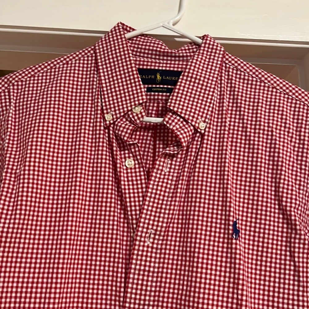Custom Fit Polo RL Red Checkered shirt - Medium